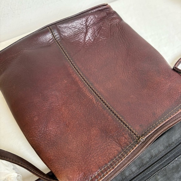 LE DONNE Vintage Genuine Leather Crossbody Bag Purse Minimalist Neutral Boho - Picture 14 of 14